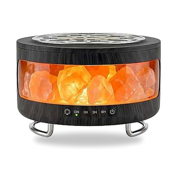 Ultrasonic Flame Essential Oil Diffuser with Himalayan Salt